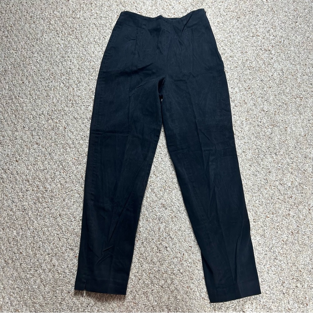 Talbots Black Dress Pants Womens Size 6 High Waisted Ankle Length Side Zip Crop